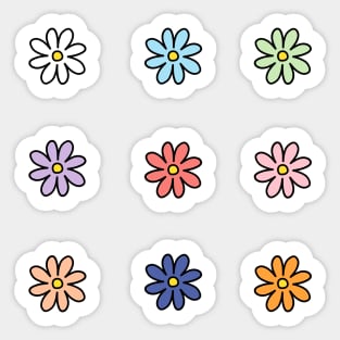 Colorful flower set Sticker